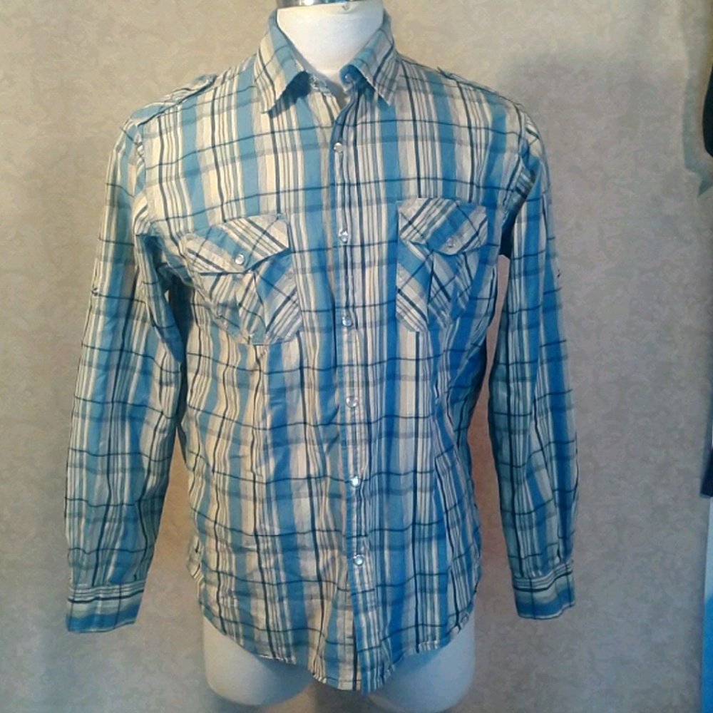 Vtg Red Snap Jeans xl shirt